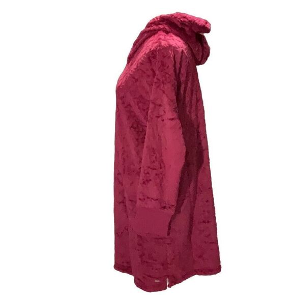 Nautica Burgundy Hooded Fleece Pullover Sleepwear Pockets Warm Robe Medium NWT - Picture 5 of 8